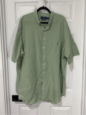 Ralph Lauren Sage Green Short-Sleeve Button-Down Shirt